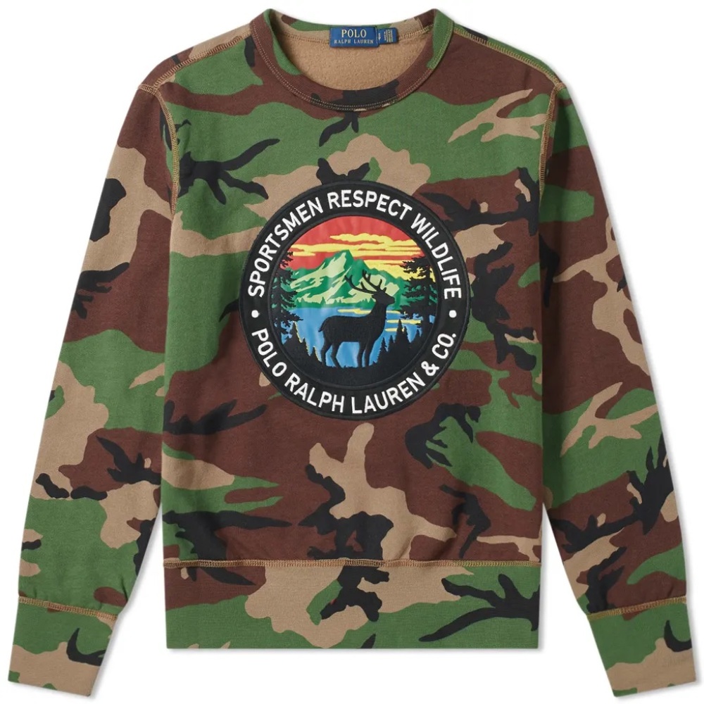 Polo Ralph Lauren Sportsman Wildlife Camo Sweater Large